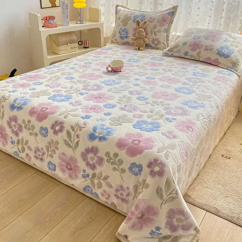 DecorBites™ Cartoon Flannel Blanket: Cozy All-Season Sofa Cover & Bed Sheet