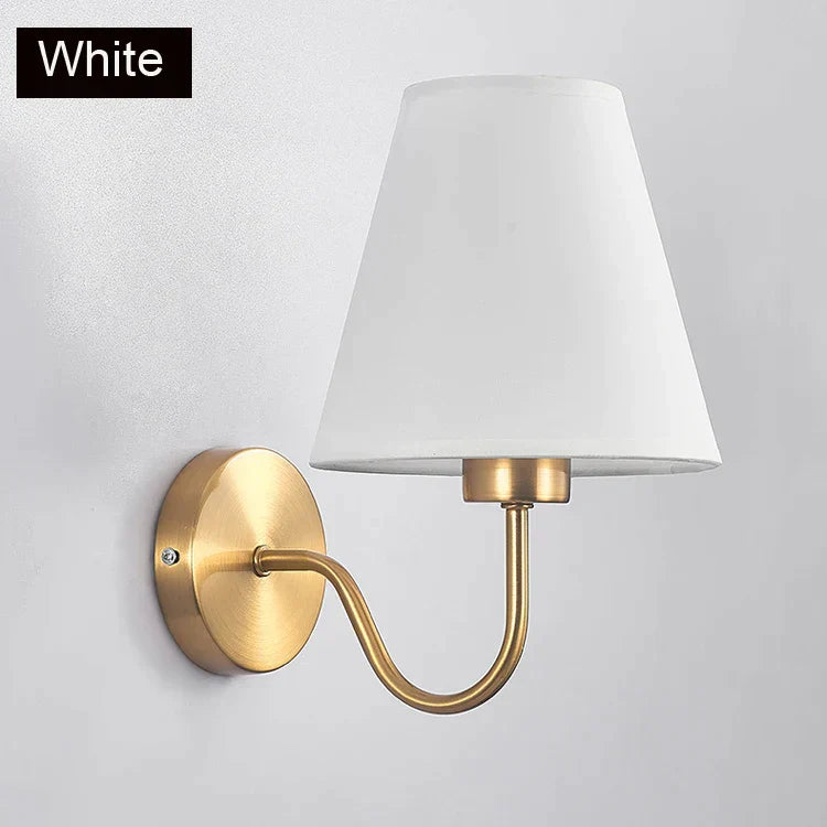 DecorBites™ Gold Fabric Wall Lamp: Modern Nordic Bedroom Light Fixture for Hotel Aisle & TV Background.