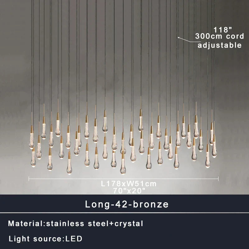 DecorBites™ Crystal Ceiling Pendant Lights for Dining Room, Luxury Designer Foyer Decor Lighting