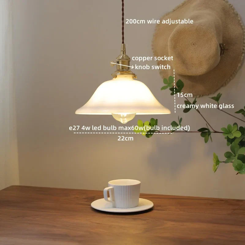 DecorBites™ Green Glass LED Pendant Lights Modern Hanging Lamp Home Decor