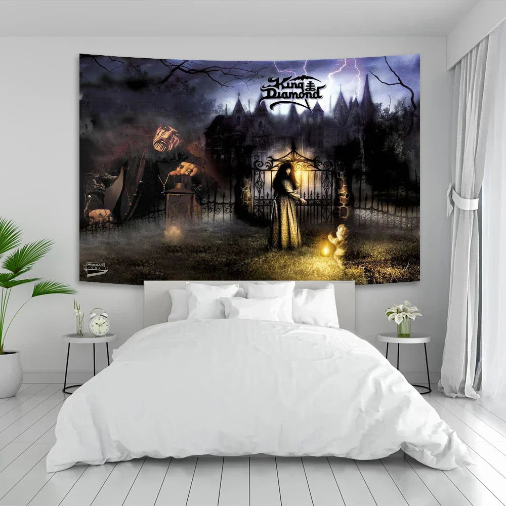 DecorBites™ Boho Hippie King Diamonds Tapestry for Aesthetic Room Decoration and Upholstery