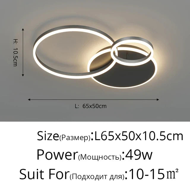 DecorBites™ Aluminum Circle LED Chandelier Ceiling Light for Bedroom Living Room Kitchen