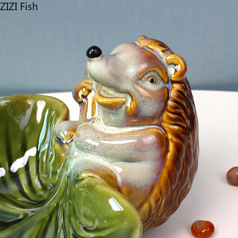DecorBites™ Ceramic Leaf Decor Tray: Elegant Tableware, Fruit Snack Candy Storage Bowl