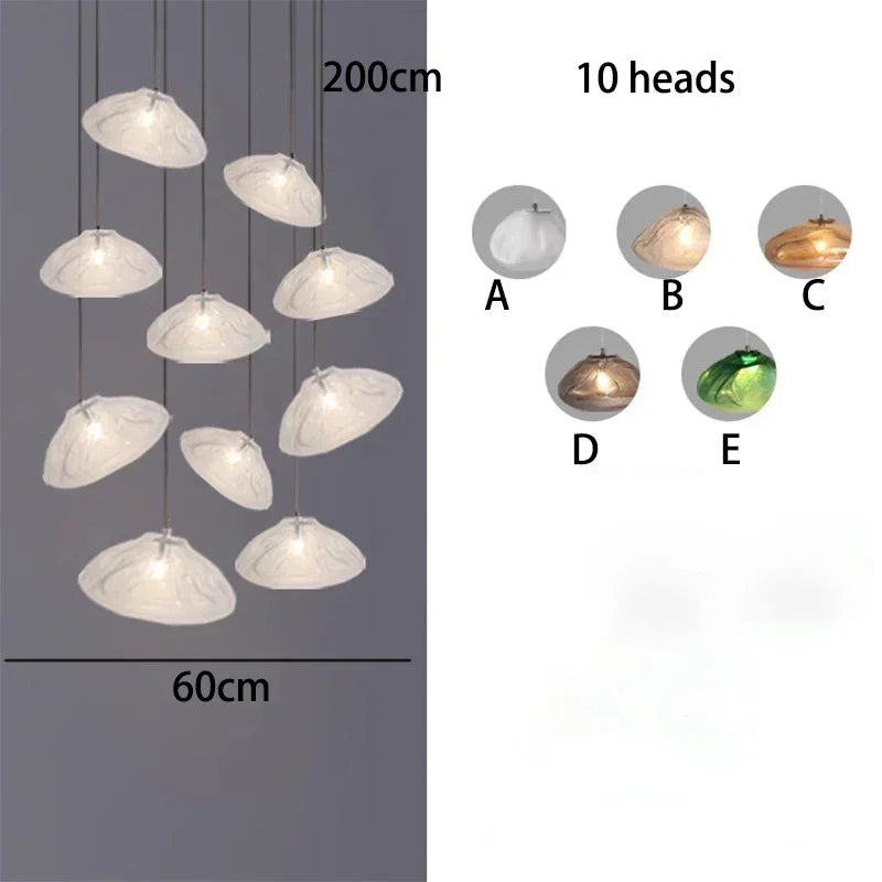 DecorBites™ Crystal Chandelier Stair Pendant Lamp | Modern Living Room Lighting Fixture