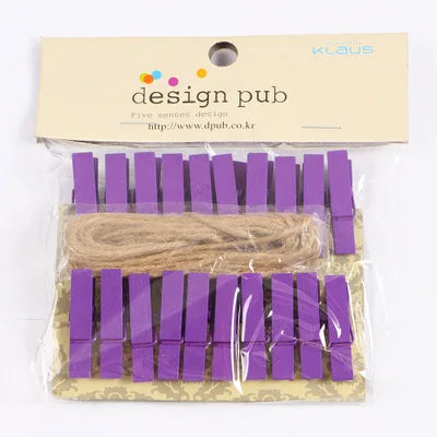 DecorBites™ 50-Piece Mini Wooden Clips for Photos Crafts, 25mm Small Clothespin Decoration