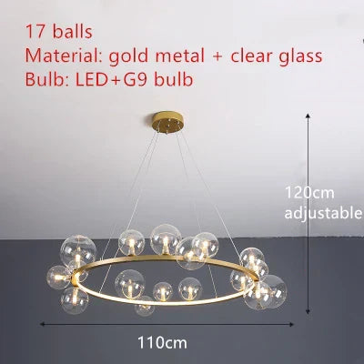 DecorBites™ Branching Bubbles Chandelier in Black and Gold for Modern Dining Room