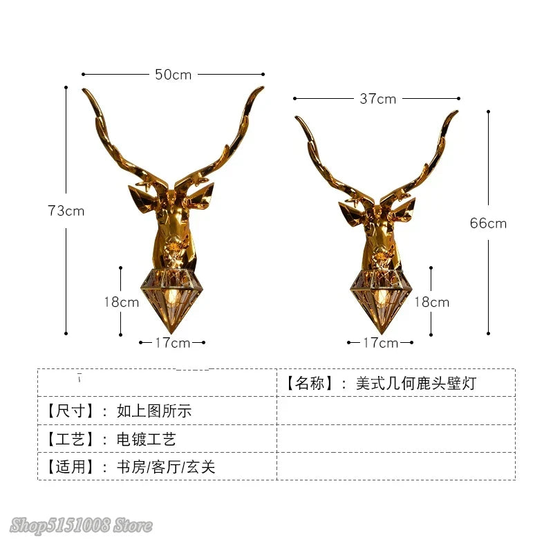 DecorBites™ Antlers LED Wall Light: Modern Bedroom Deer Wall Sconce, Retro Living Room Luminaire