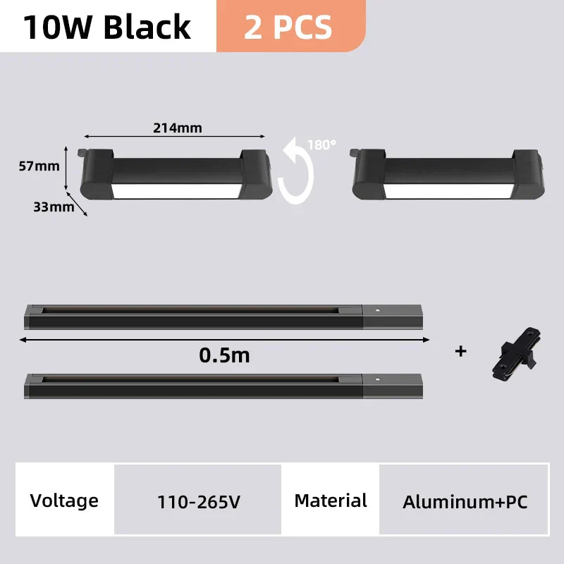 DecorBites™ LED Track Light Set for Home Decor - Modern Chandelier Lamp with Rail System