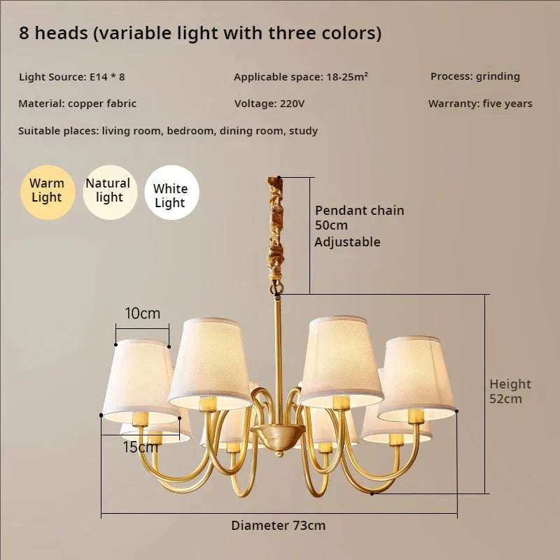 DecorBites™ Copper American Chandelier: Modern Luxury for Living Room, Bedroom, and Restaurant