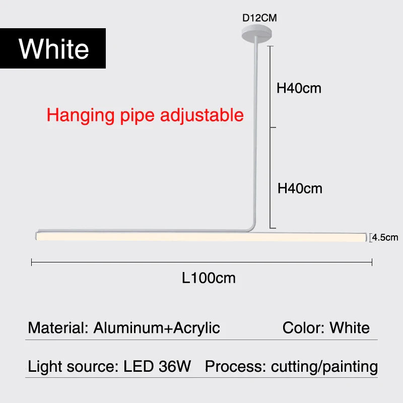 DecorBites™ Black LED Chandelier: Modern Dimmable Pendant Lights for Dining Room & Kitchen.
