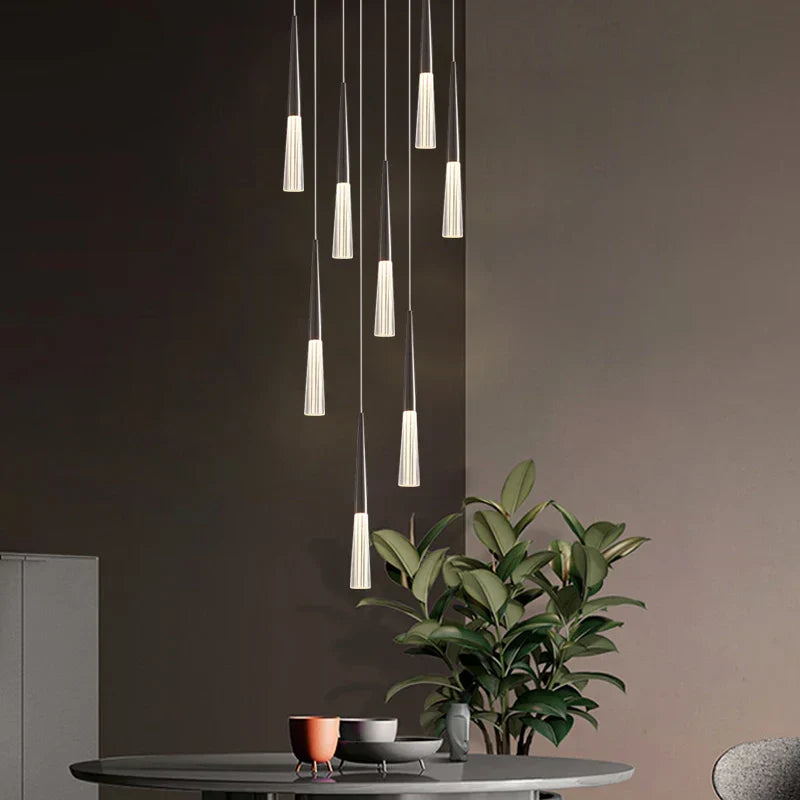 DecorBites™ Acrylic Cone Pendant Light for Villa Stair, Kitchen, and Restaurant.