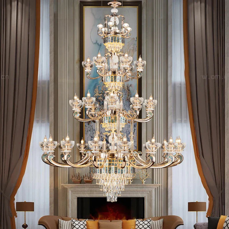 DecorBites™ Crystal Candle Chandelier: Modern European Living Room Lighting