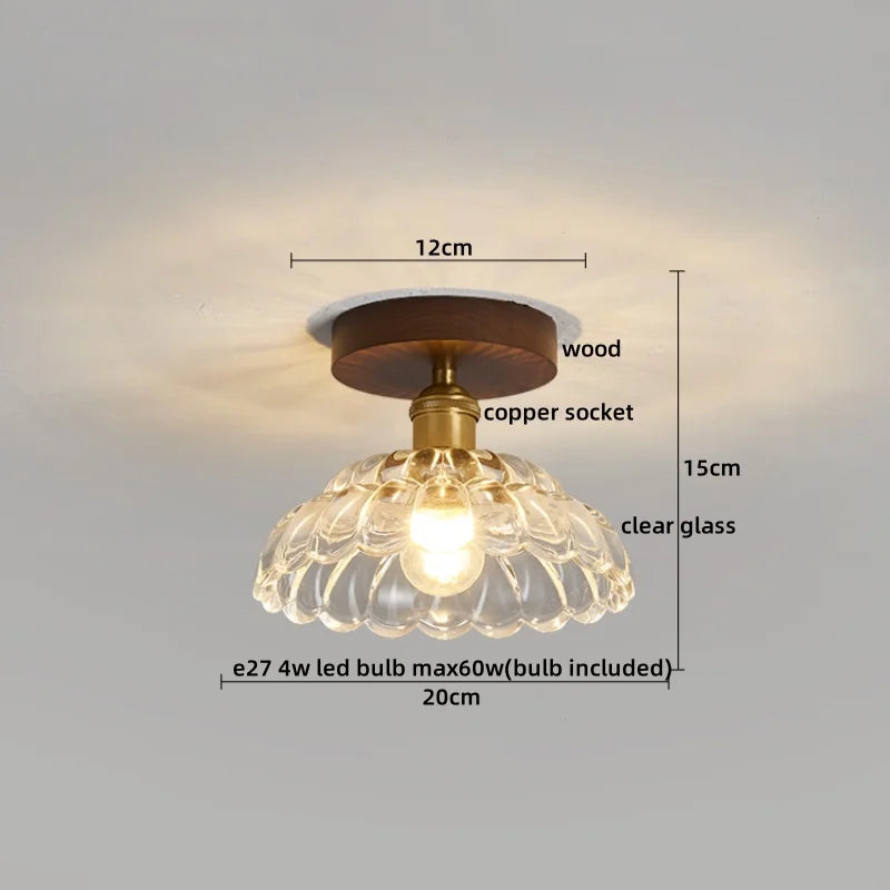 DecorBites™ Brass Glass Ceiling Lamp Modern LED Light Fixture - Elegant Home Decor