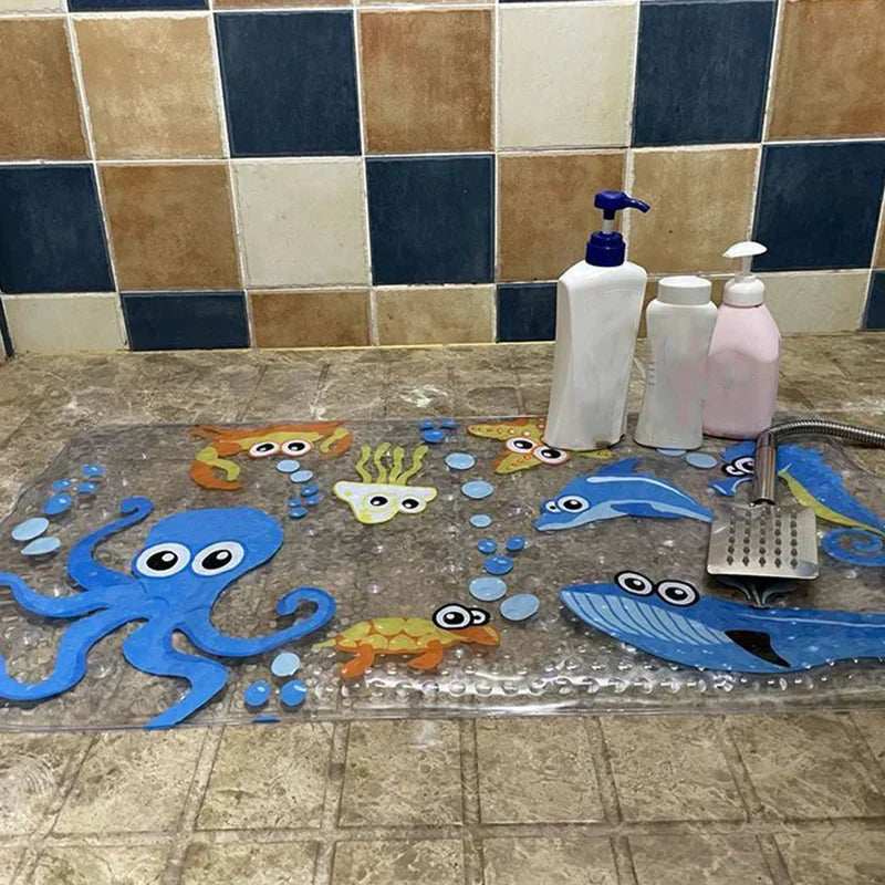 DecorBites™ Cartoon Non-Slip Bathroom Mat with Suction Cup for Child Bathtub Eco-Friendly