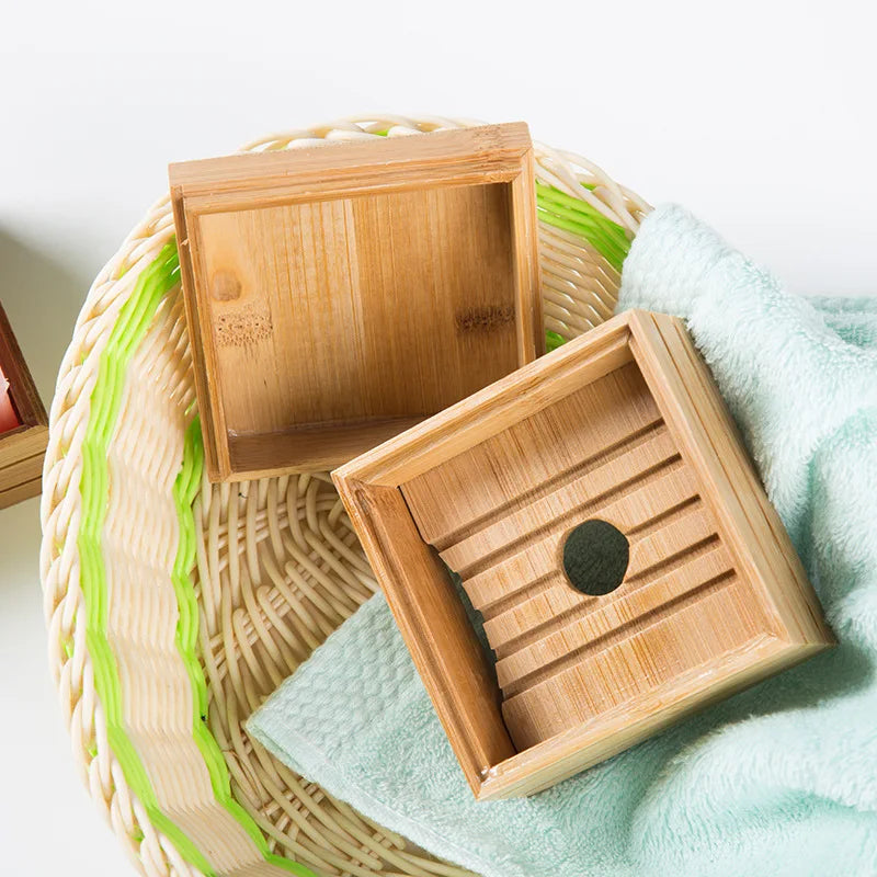 DecorBites™ Bamboo Soap Dish - Eco-Friendly Wooden Soap Rack for Bathroom Storage