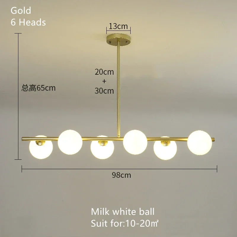 DecorBites™ Glass Ball Chandelier - Modern LED Pendant Lamp for Home Decor