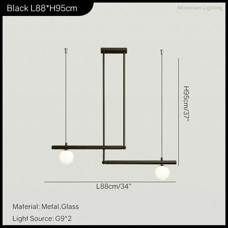 DecorBites™ Linear Minimalist Chandelier Pendant Light for Living Room, Dining Table Ceiling Decor