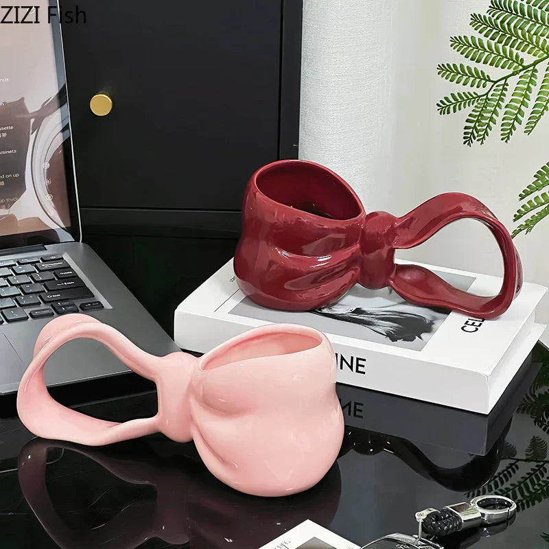 DecorBites™ Bowknot Ceramic Coffee Mug Tea Cup Juice Container