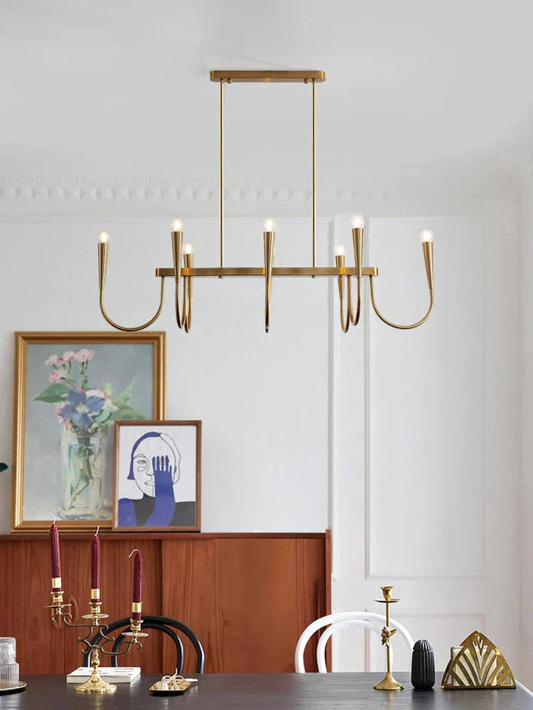 DecorBites™ Black Pendant Chandelier: Luxury French Style Candle Hanging Light for Kitchen Island