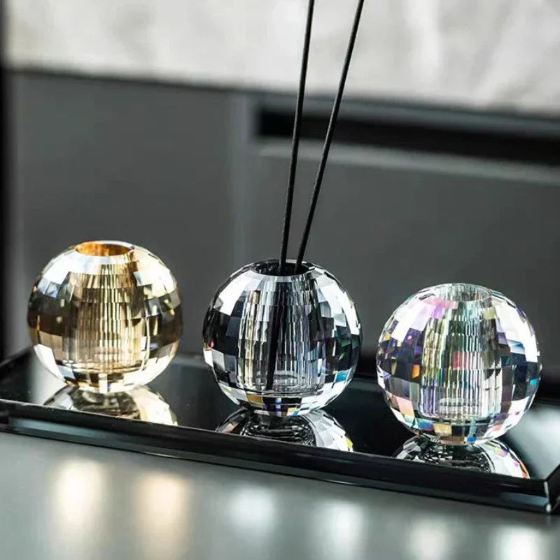 DecorBites™ Crystal Ball Aroma Diffuser with Toothbrush Holder & Geometric Base
