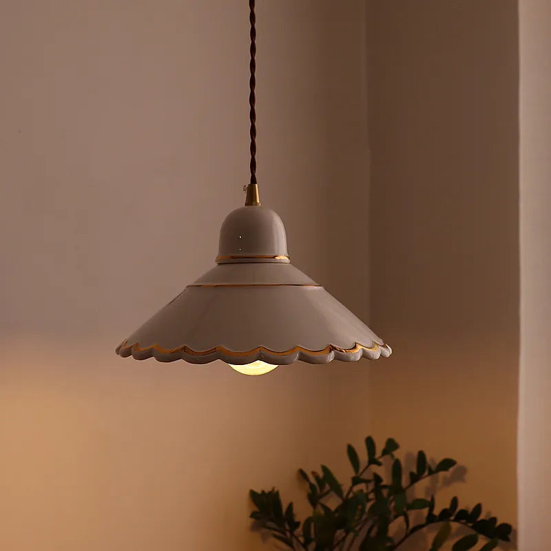 DecorBites™ LED Pendant Lamp Modern Style Home Lighting Living Room Study Bar White Flower Ceramic