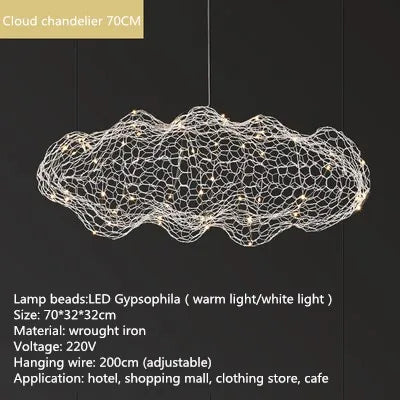 DecorBites™ Cloud Pendant Lights: Industrial Loft Firefly Chandelier for Living Room, Bedroom, Staircase
