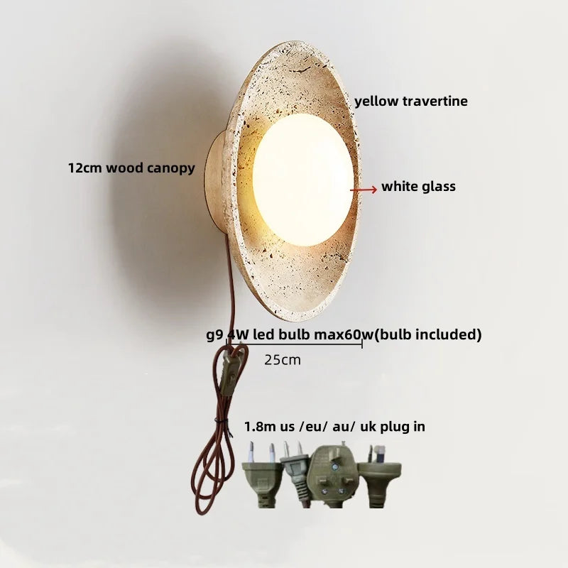 DecorBites™ LED Stone Wall Lamp Modern Nordic Mirror Light for Home Decor
