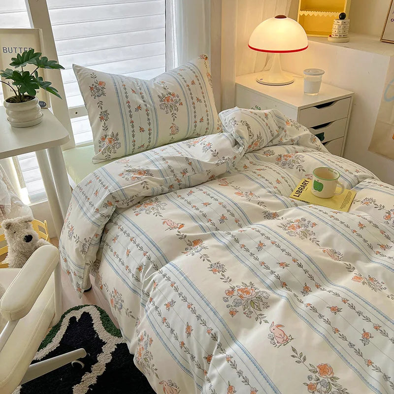 DecorBites™ Cartoon Printed Bedding Sets: Super-Soft, Skin Friendly, Summer Bed Sheet, Duvet Cover, Pillowcases