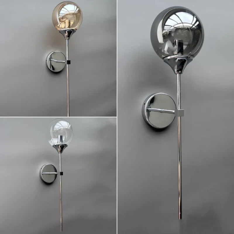 DecorBites™ Golden Round Glass Wall Sconce: Modern Nordic Lighting Fixture for Home Decor