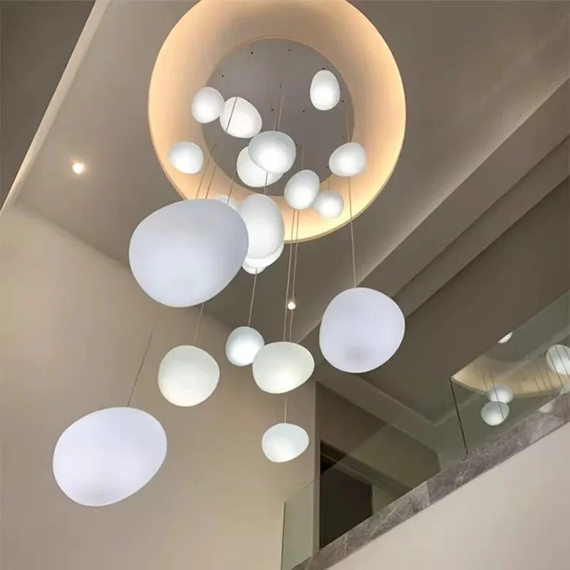 DecorBites™ Crystal Chandelier Stair Pendant Light Modern Living Room Interior Lighting