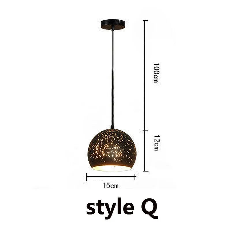 DecorBites™ Etched Iron Chandelier Pendant Light Fixture for Dining and Living Room