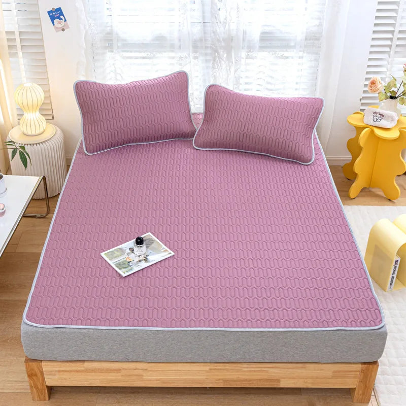 DecorBites™ Cooling Latex Summer Mat Set with Rayon Quilted Sheet & Pillowcase
