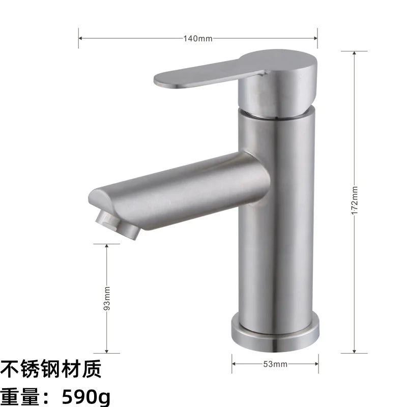 DecorBites™ Black Stainless Steel Bathroom Faucet Basin Mixer for Hot and Cold Water