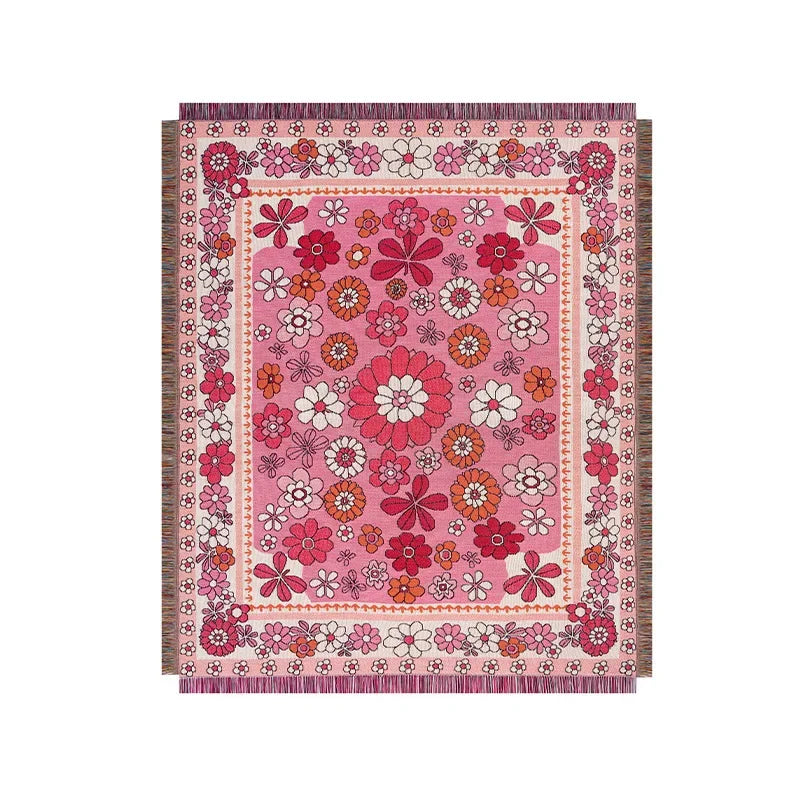 DecorBites™ Boho Floral Sofa Throw Blanket