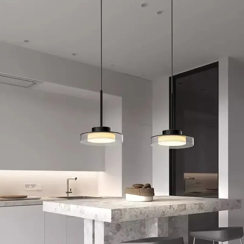 DecorBites™ LED Iron Acrylic Pendant: Modern French Style Indoor Light for Bedroom & Living Room