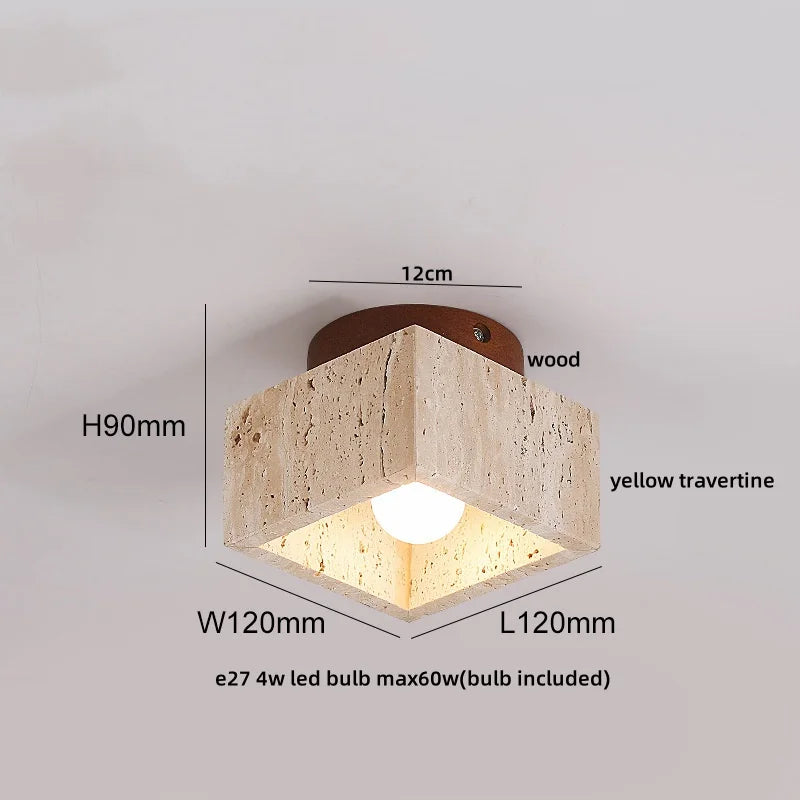 DecorBites™ LED Yellow Travertine Flush Mount Ceiling Light Fixtures