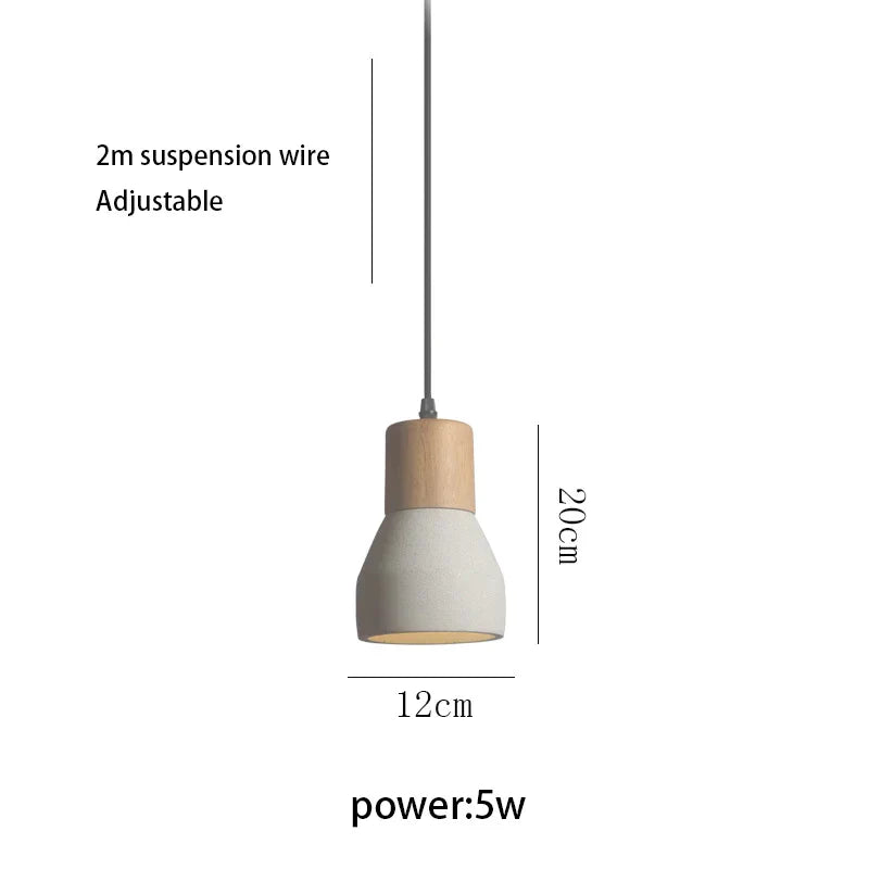 DecorBites™ Cement Concrete Bedside Pendant Lamp for Minimalist Bedroom