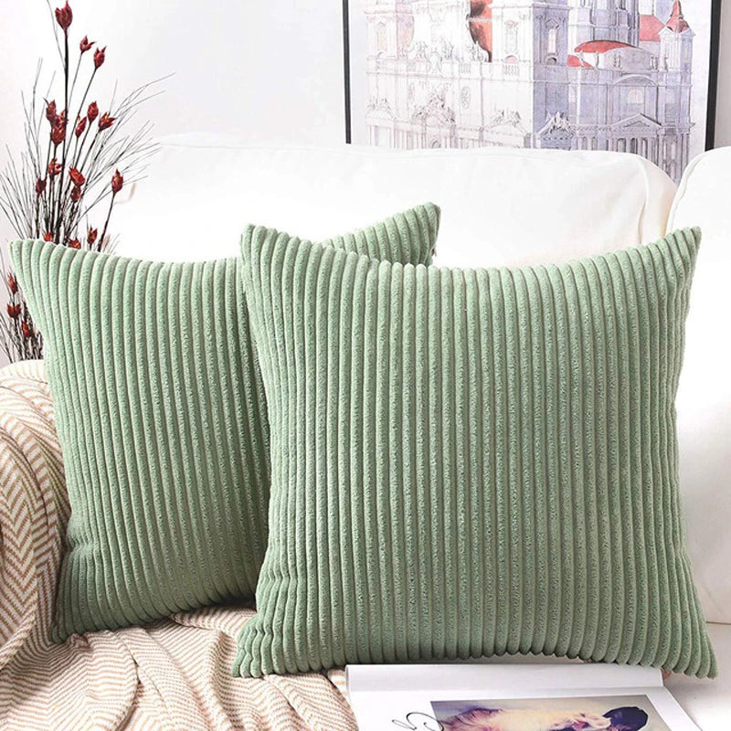 DecorBites™ Corduroy Striped Cushion Cover 30-60cm Soft Comfortable Throw Pillow Case Home Decor