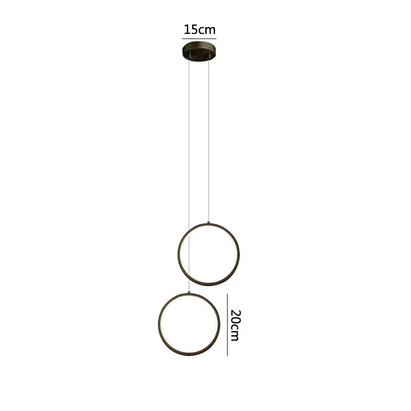 DecorBites™ Black LED Pendant Light: Elegant Bedroom Hanging Lamp, Small Chandelier