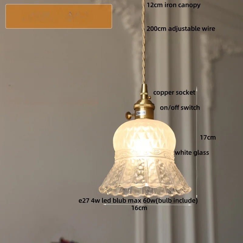 DecorBites™ LED Pendant Light Fixture with Copper Socket & Green Glass, Modern Nordic Lamp