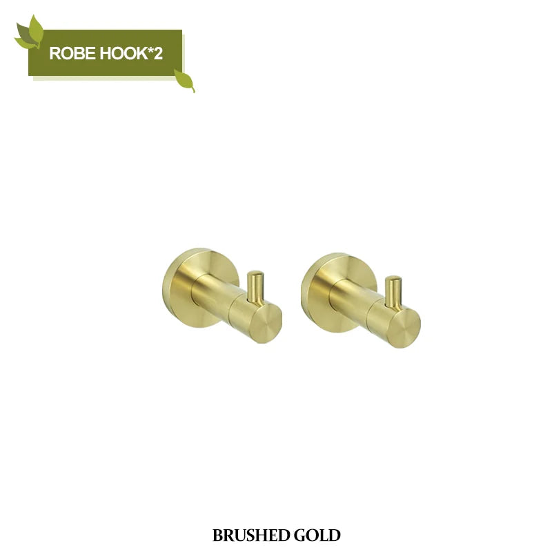 DecorBites™ Brushed Gold Bathroom Hardware Set with Stainless Steel Towel Bar & Paper Holder