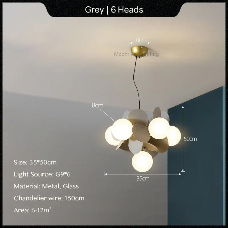 DecorBites™ Glass Hanging Ceiling Lamp for Kids Room, Living Room, Bedroom - Modern Chandelier & Home Decor