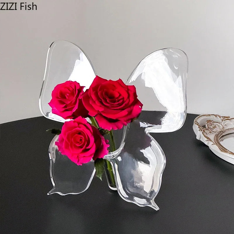DecorBites™ Butterfly Vase: Desk Decor, Flower Arrangement Pot for Room Aesthetic