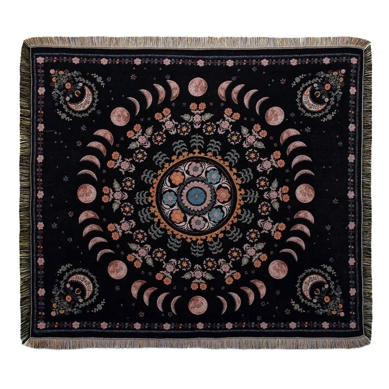 DecorBites™ Bohemian Throw Blanket - Geometric Abstract Tapestry Sofa Cover with Tassel - Living Room Decor Rug