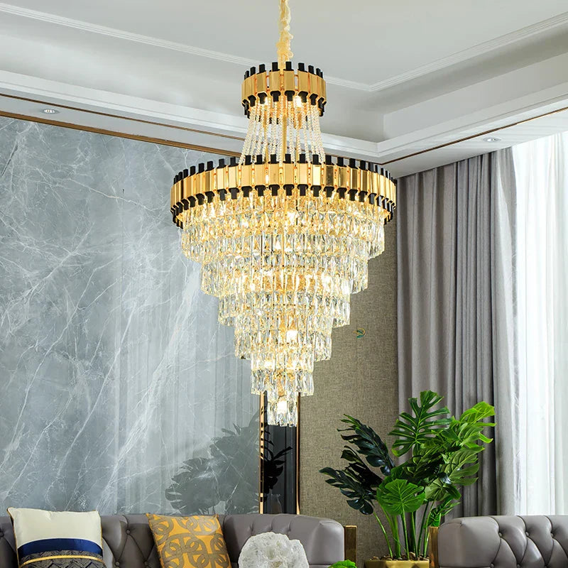 DecorBites™ Crystal Chandelier for Duplex Villa Hotel Club Banquet Hall Engineering Lighting