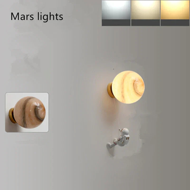 DecorBites™ Astronaut Moon Wall Lamp: Modern Minimalist Kids Bedroom Background Light