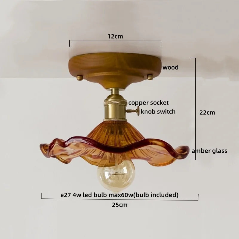 DecorBites™ Glass Copper LED Ceiling Lamp Modern Style for Home Decor and Restaurant