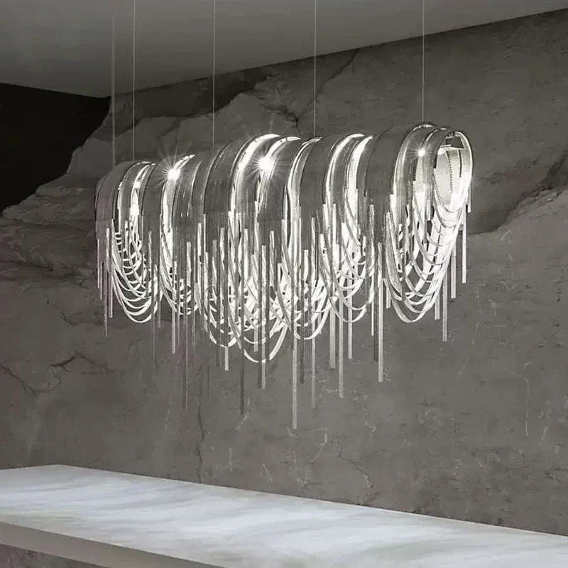 DecorBites™ Aluminum LED Chandelier for Modern Interior Decor, Living Room, Dining Room, Kitchen Island, Bedside Wall Lamp