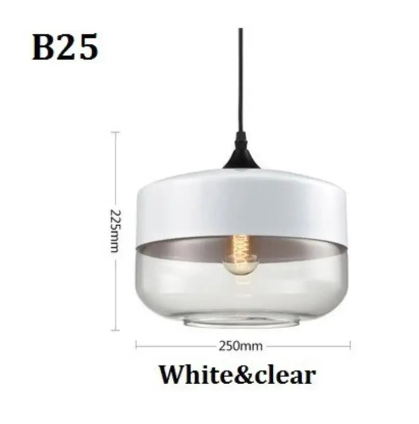 DecorBites™ Black Glass Pendant Light Fixture for Modern Indoor Decor and Dining Room