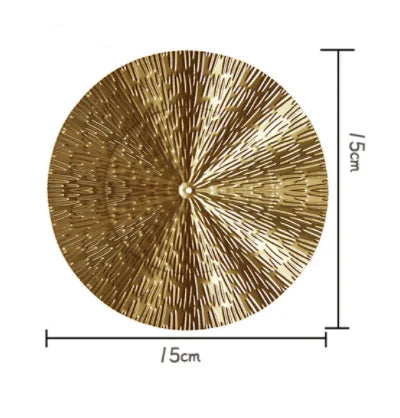 DecorBites™ Geometric Golden Metal Wall Hanging Round Ornaments - Room Decoration Accessories